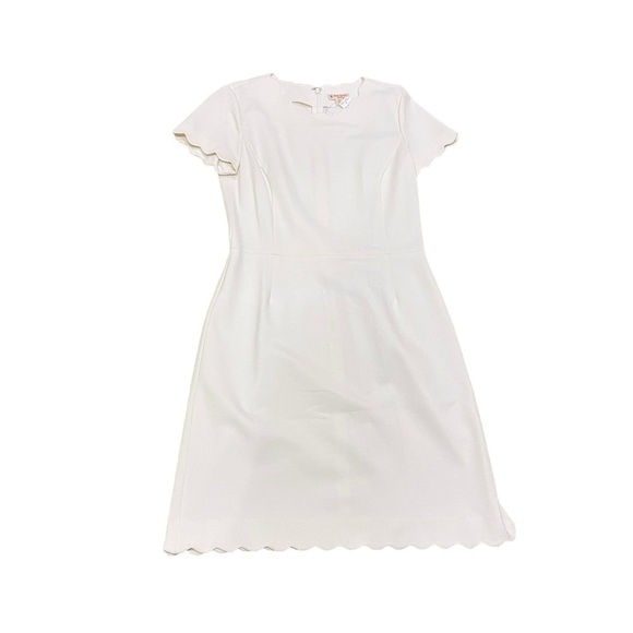 NWT brooks brothers off white Ponte knit scalloped hems & neckline size medium - Picture 2 of 13
